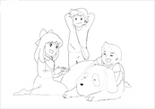 coloriage heidi clara peter et hercule le chien